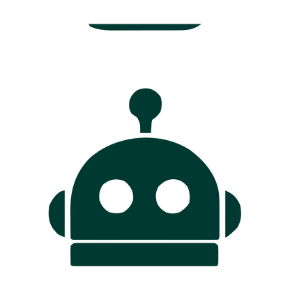 Bold Robot Head Logo #003932
