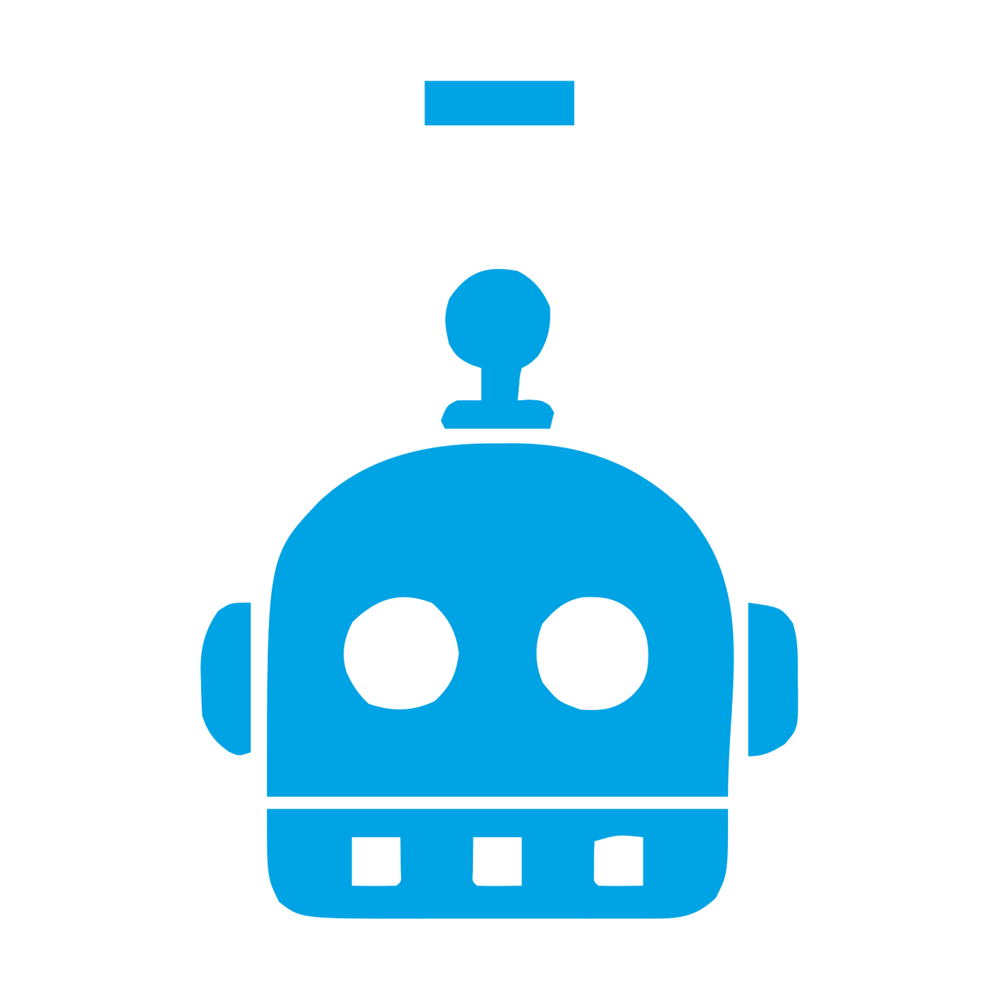 Bold Geometric Robot Logo #00a3e4