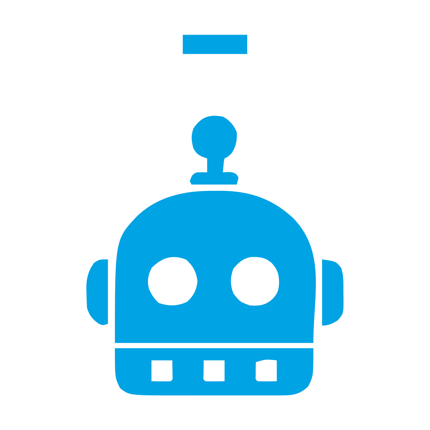 Bold Geometric Robot Logo #00a3e4