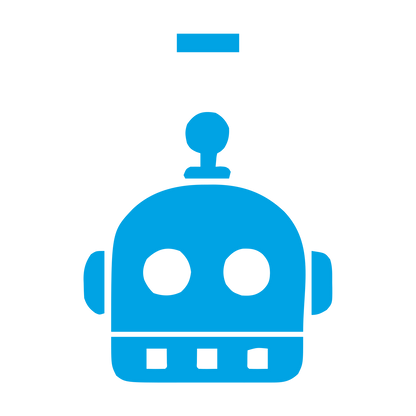 Bold Geometric Robot Logo #00a3e4