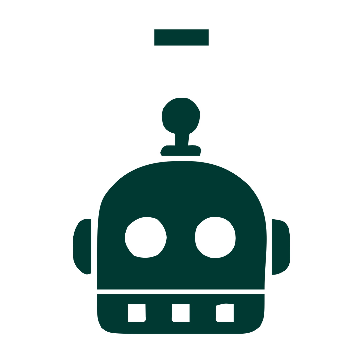 Bold Geometric Robot Logo #003932