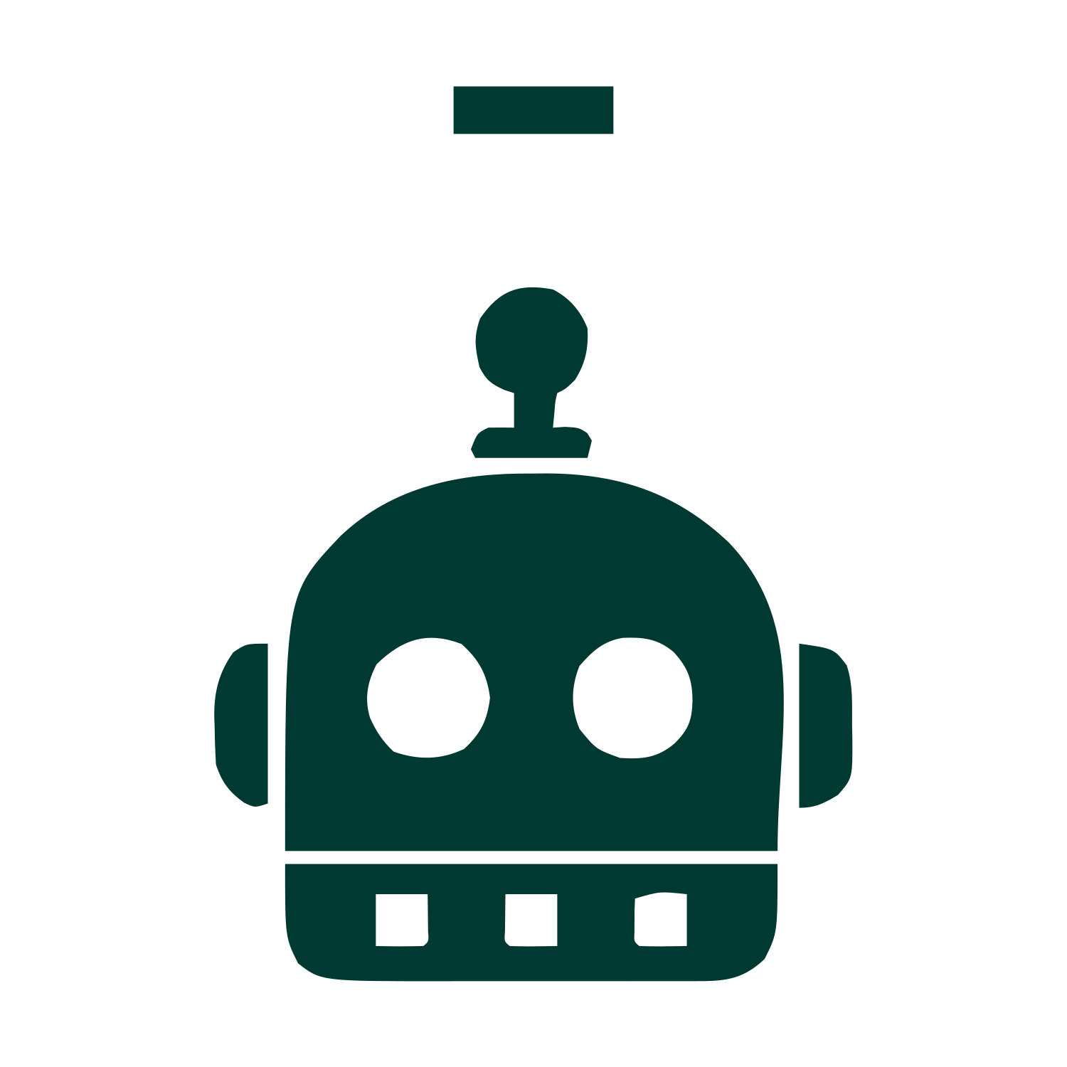 Bold Geometric Robot Logo #003932