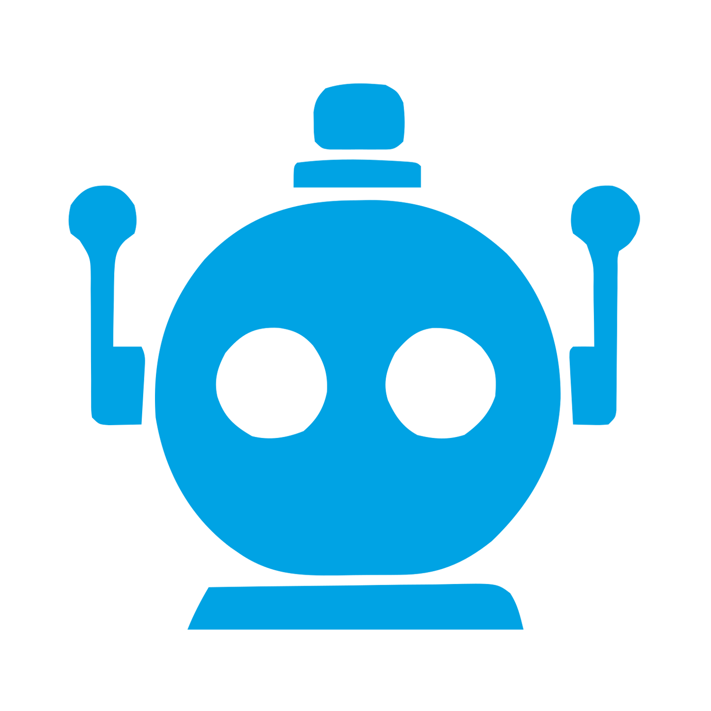 Bold Geometric Robot Logo #00a3e4