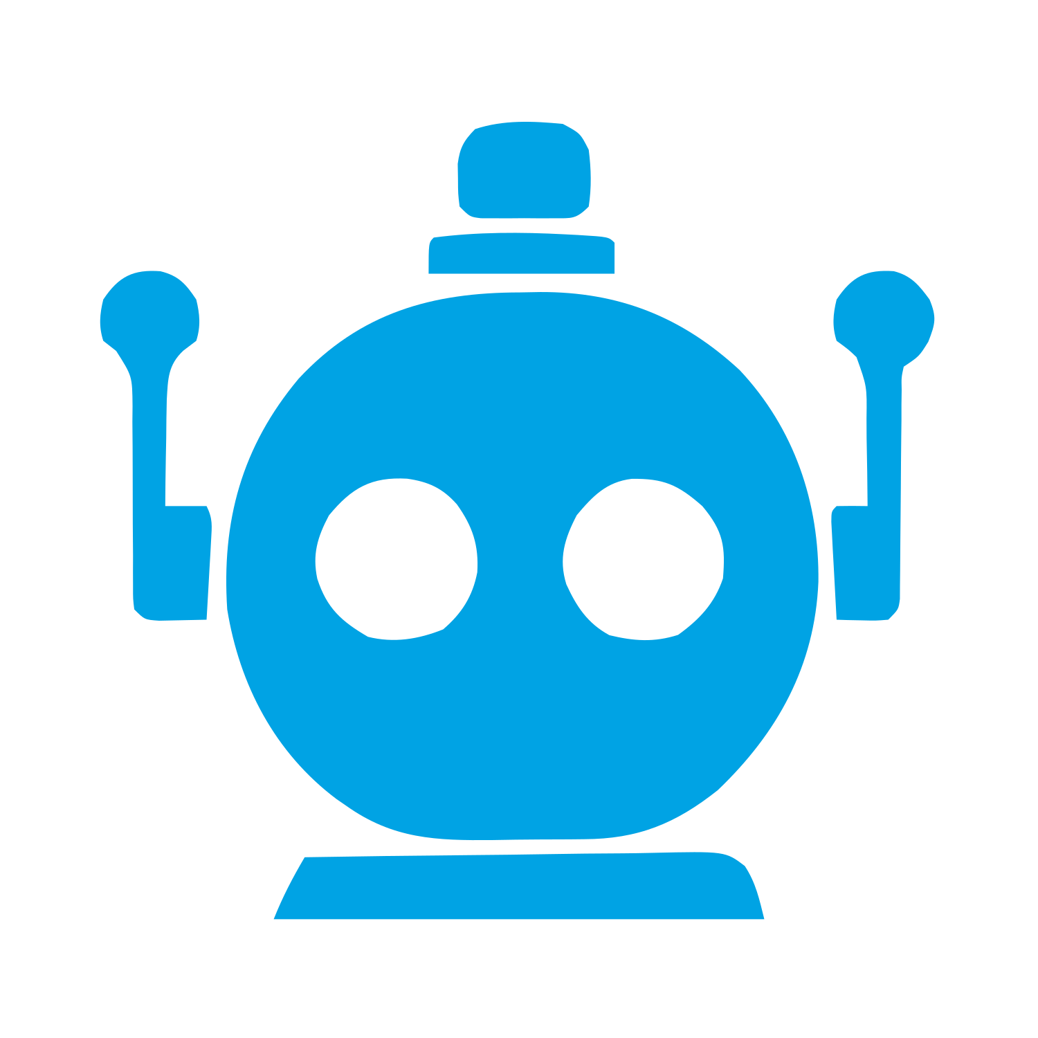 Bold Geometric Robot Logo #00a3e4