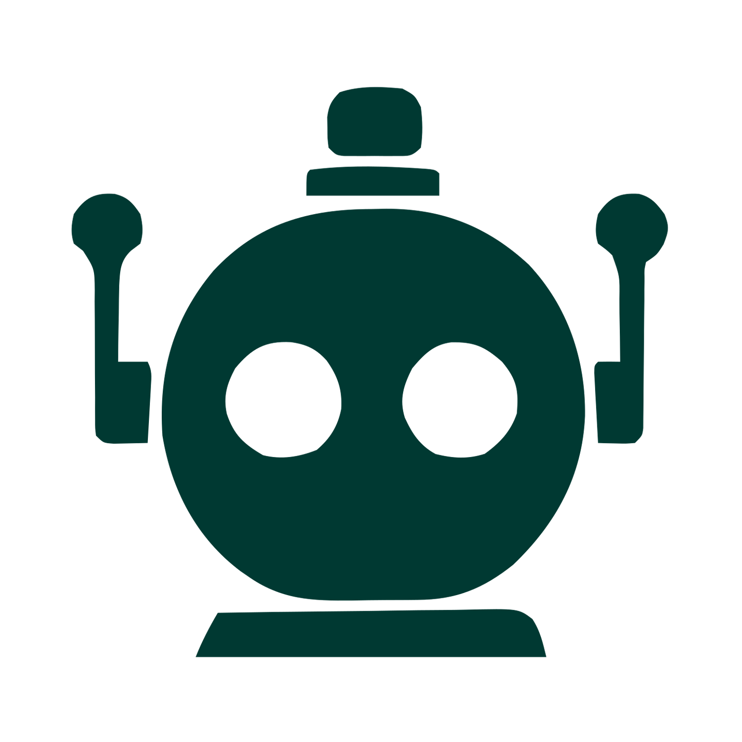 Bold Geometric Robot Logo #003932