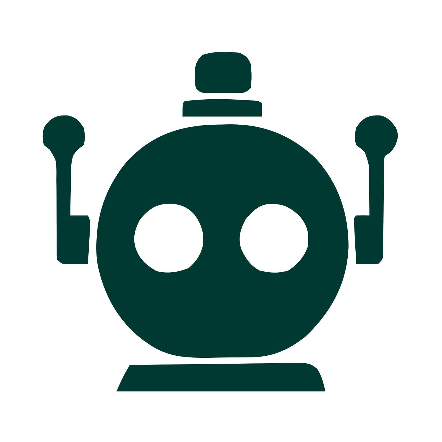 Bold Geometric Robot Logo #003932