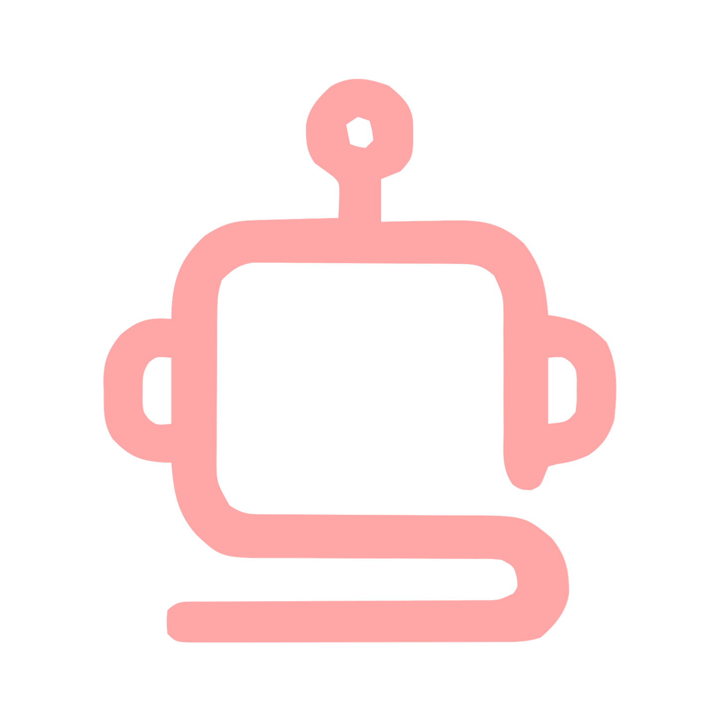 Monoline Robot Head Logo #ffa6a6