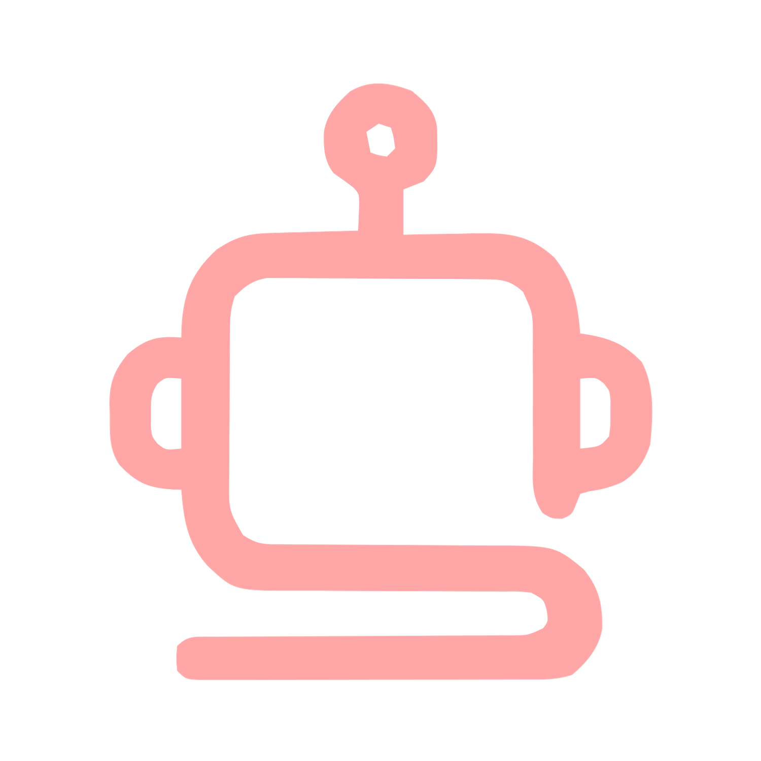 Monoline Robot Head Logo #ffa6a6