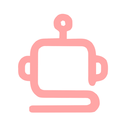 Monoline Robot Head Logo #ffa6a6