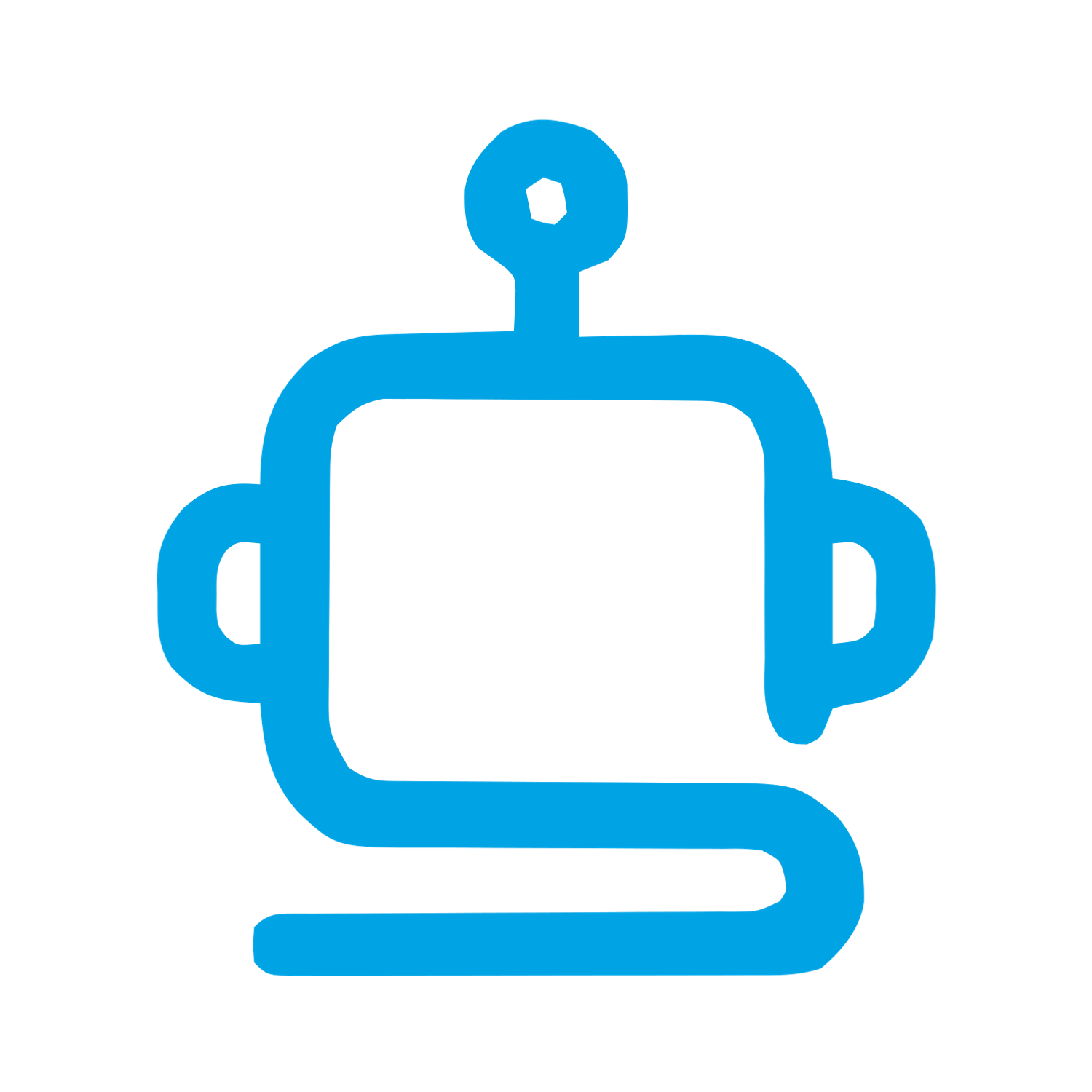 Monoline Robot Head Logo #00a3e4