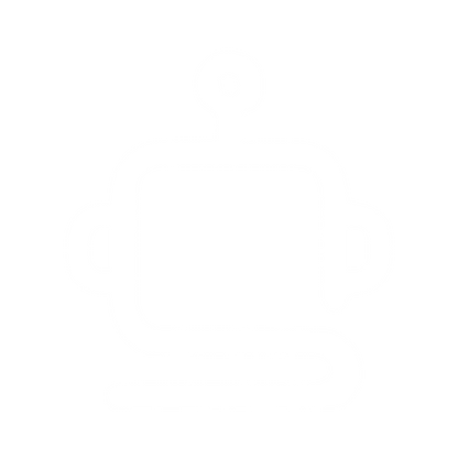 Monoline Robot Head Logo #ffffff