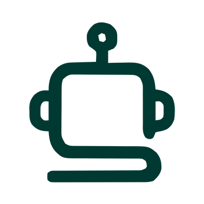 Monoline Robot Head Logo #003932