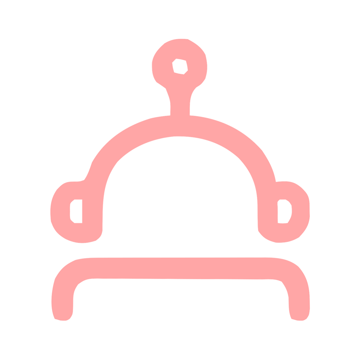 Monoline Robot Head Logo #ffa6a6