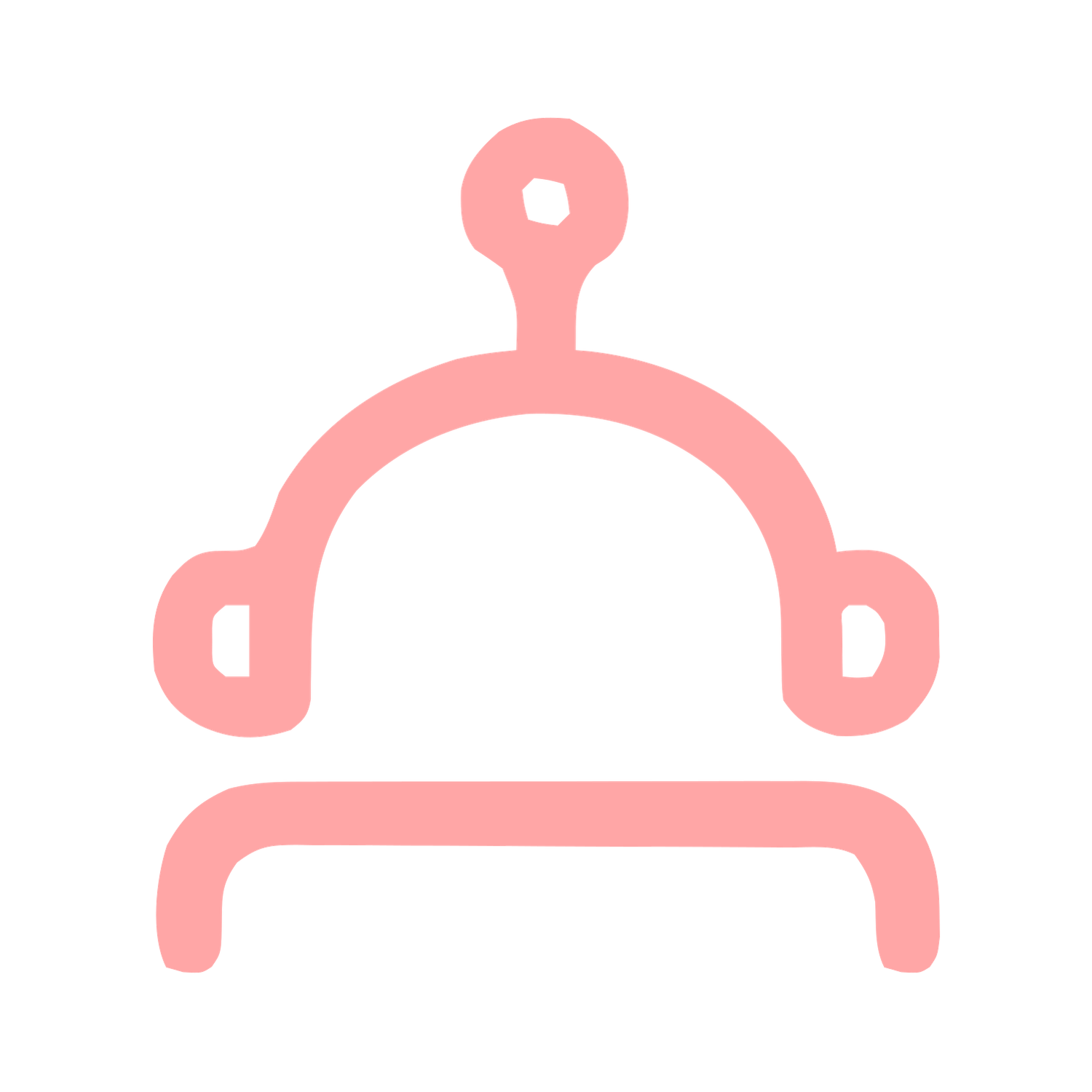 Monoline Robot Head Logo #ffa6a6