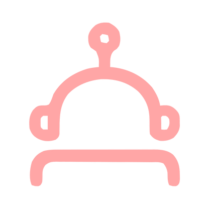 Monoline Robot Head Logo #ffa6a6