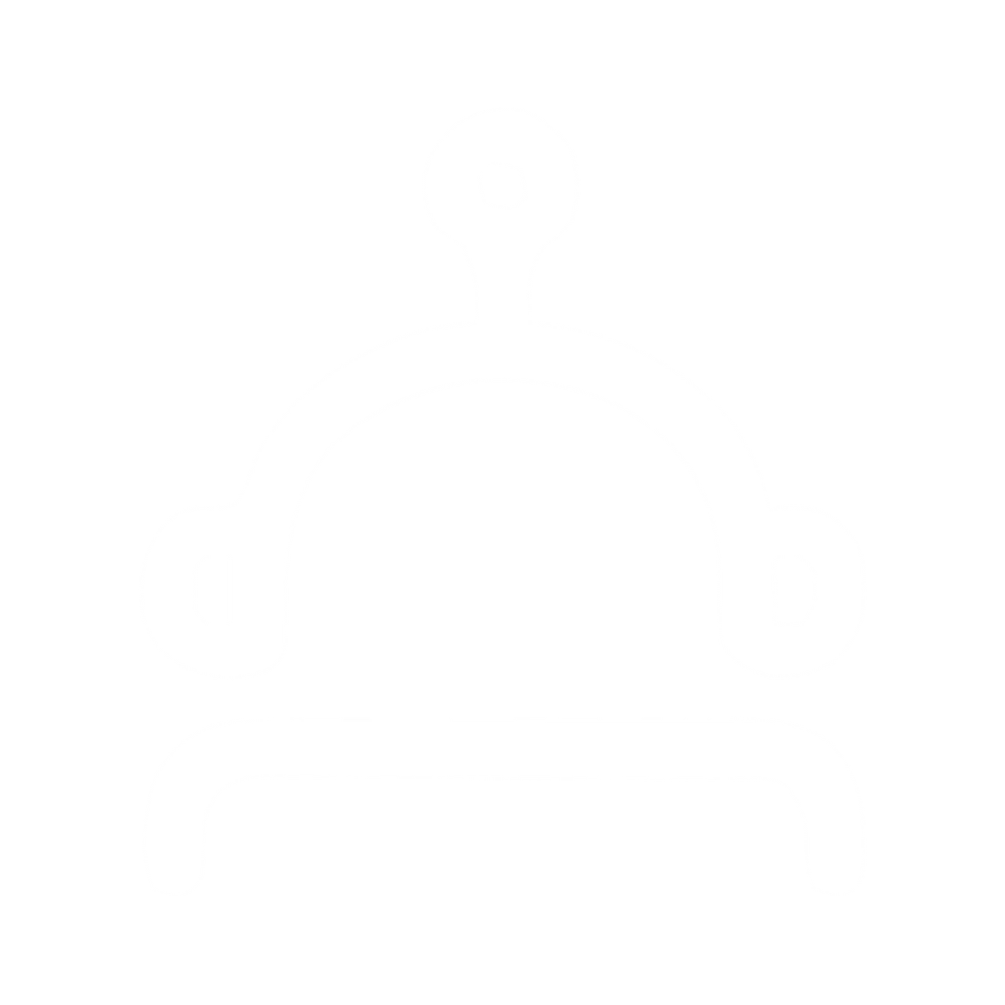 Monoline Robot Head Logo #ffffff