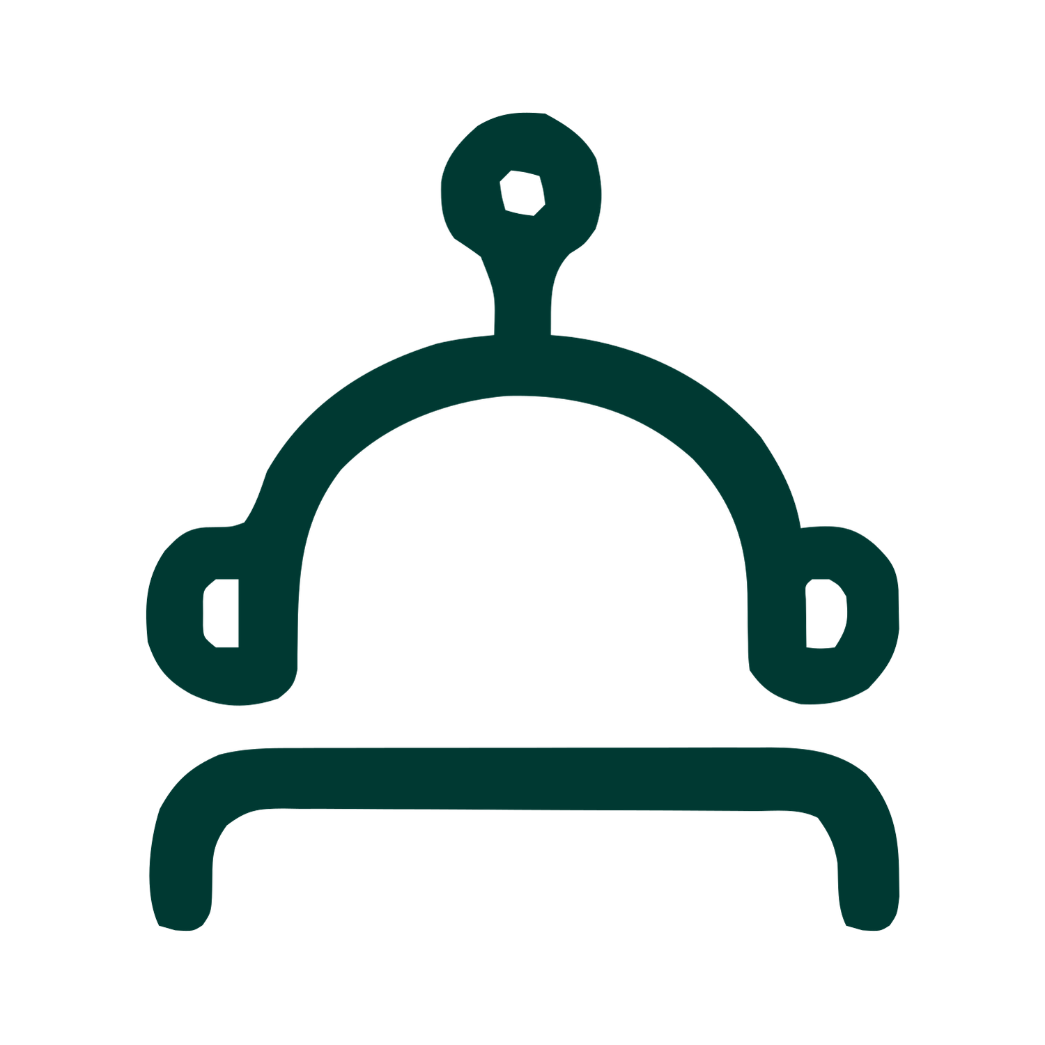 Monoline Robot Head Logo #003932