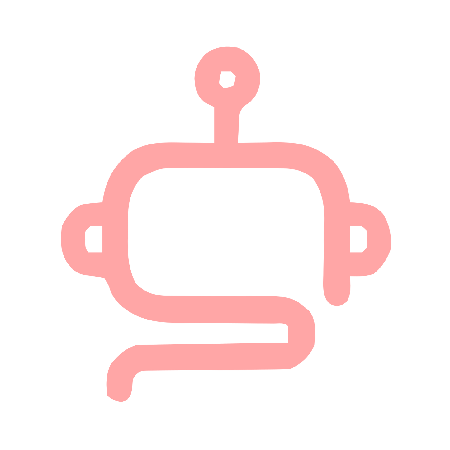 Monoline Robot Head Logo #ffa6a6