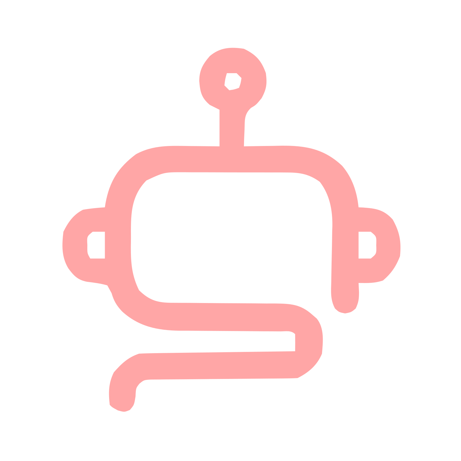 Monoline Robot Head Logo #ffa6a6