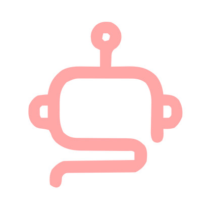 Monoline Robot Head Logo #ffa6a6