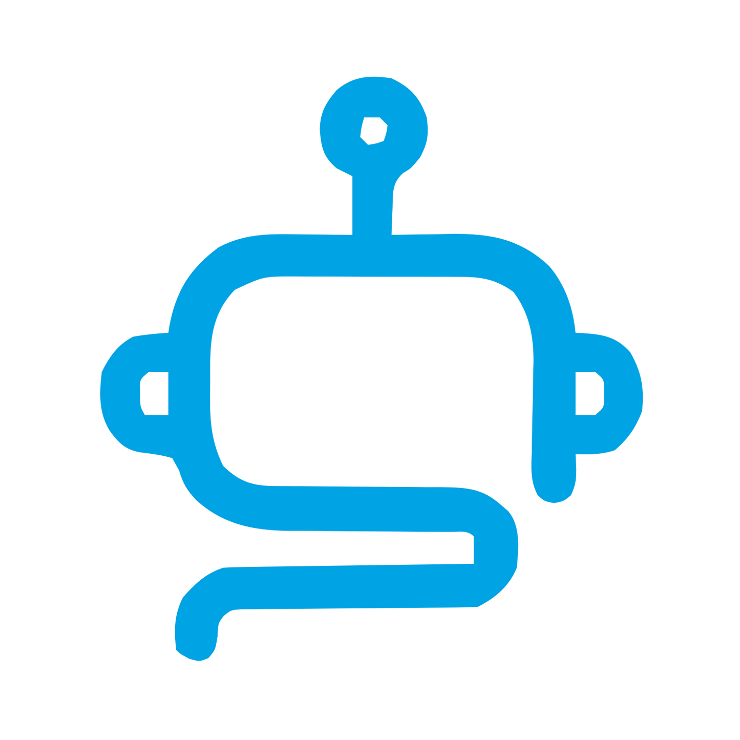 Monoline Robot Head Logo #00a3e4