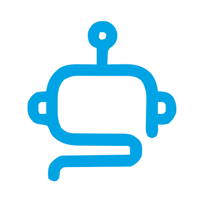 Monoline Robot Head Logo #00a3e4