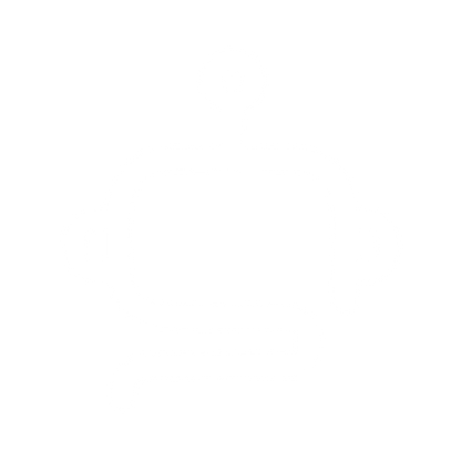 Monoline Robot Head Logo #ffffff