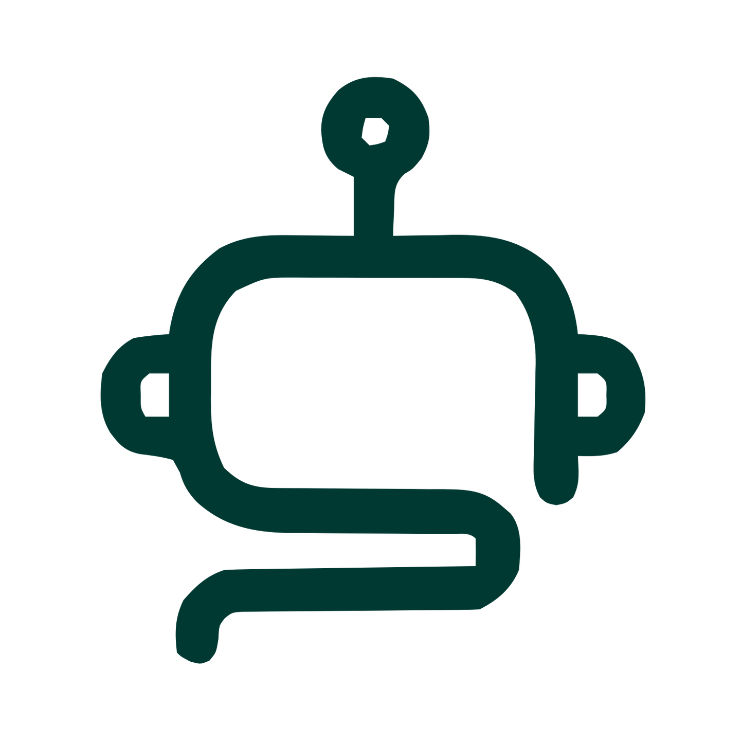 Monoline Robot Head Logo #003932