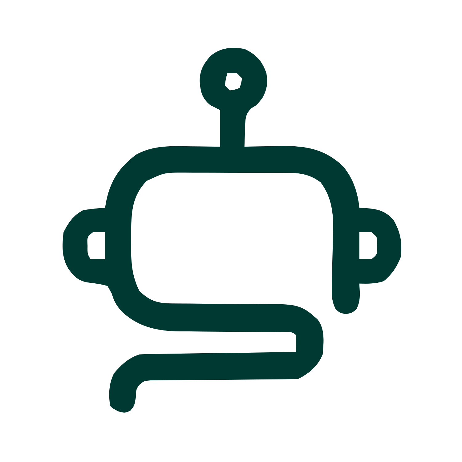 Monoline Robot Head Logo #003932