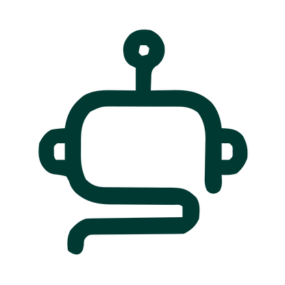 Monoline Robot Head Logo #003932