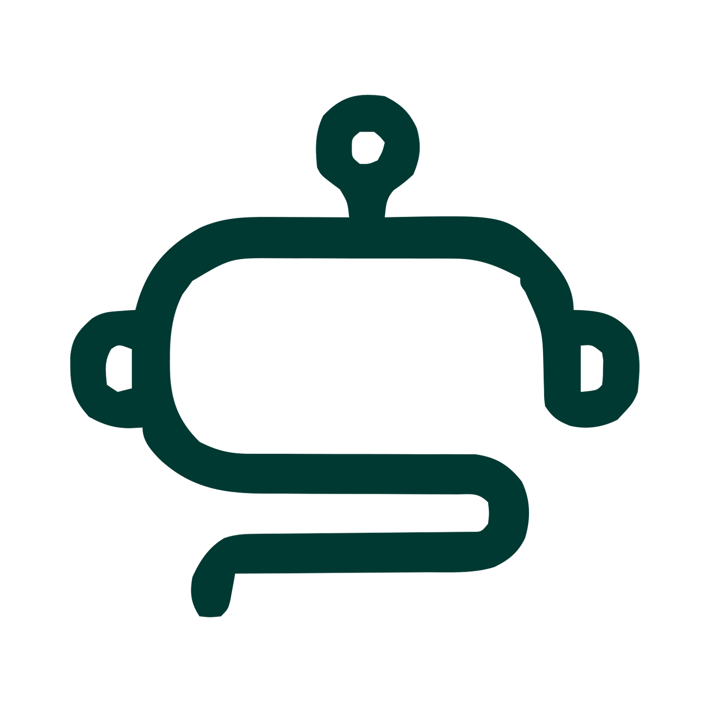 Monoline Robot Head Logo #003932