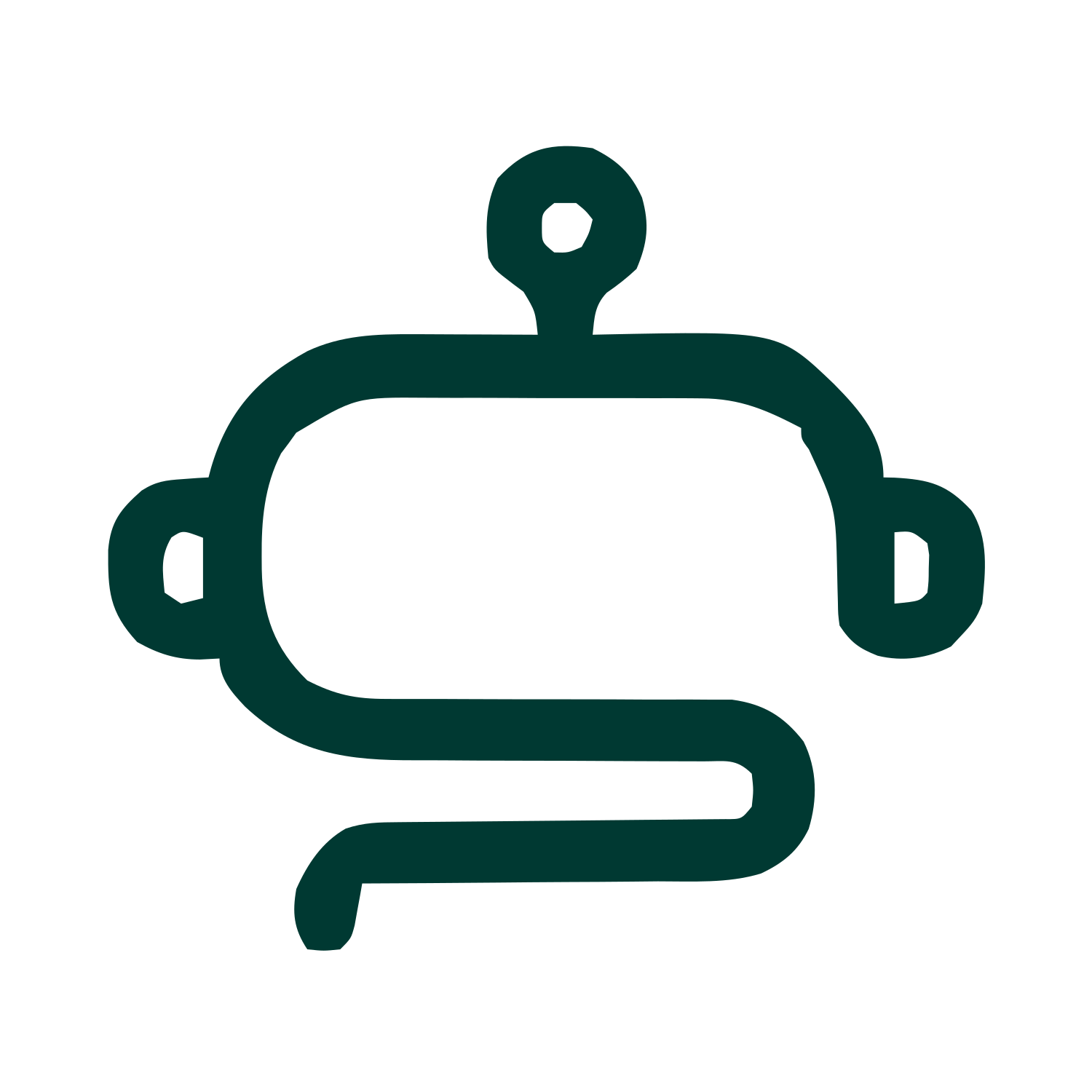 Monoline Robot Head Logo #003932