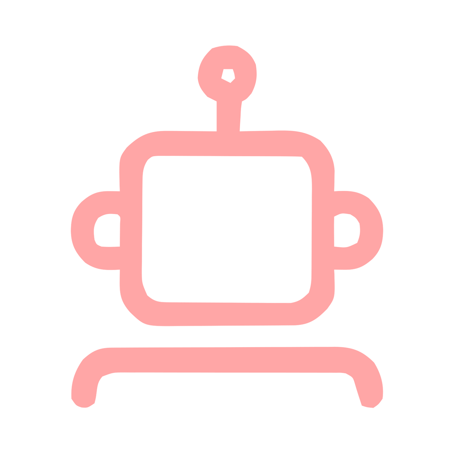 Monoline Robot Head Logo #ffa6a6