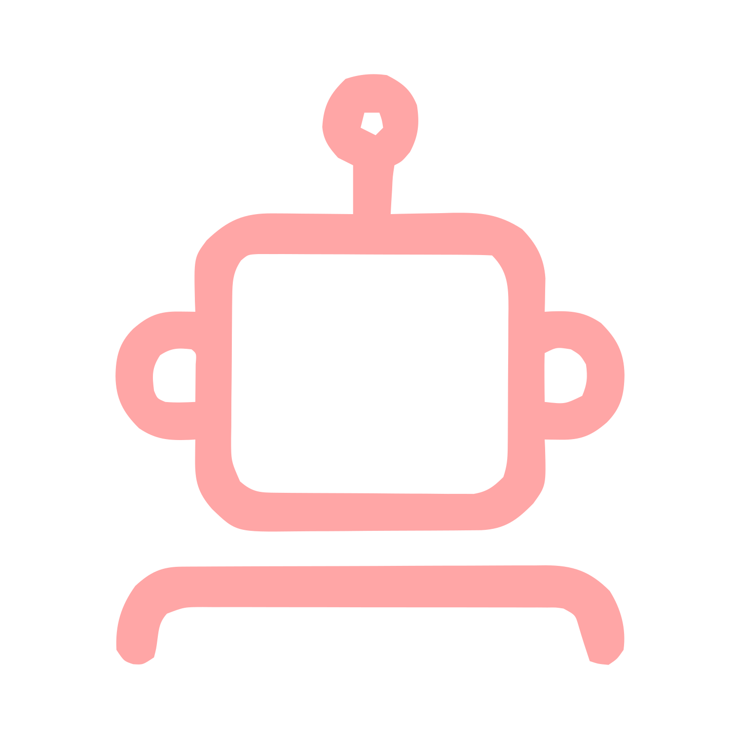 Monoline Robot Head Logo #ffa6a6