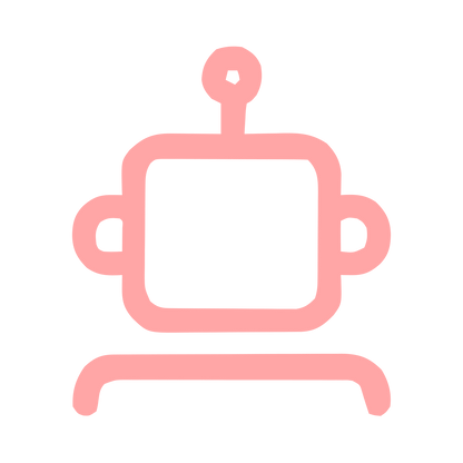 Monoline Robot Head Logo #ffa6a6