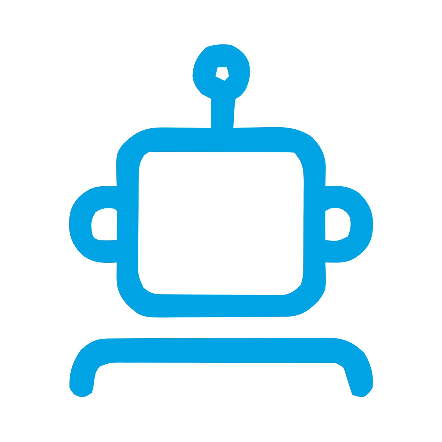 Monoline Robot Head Logo #00a3e4