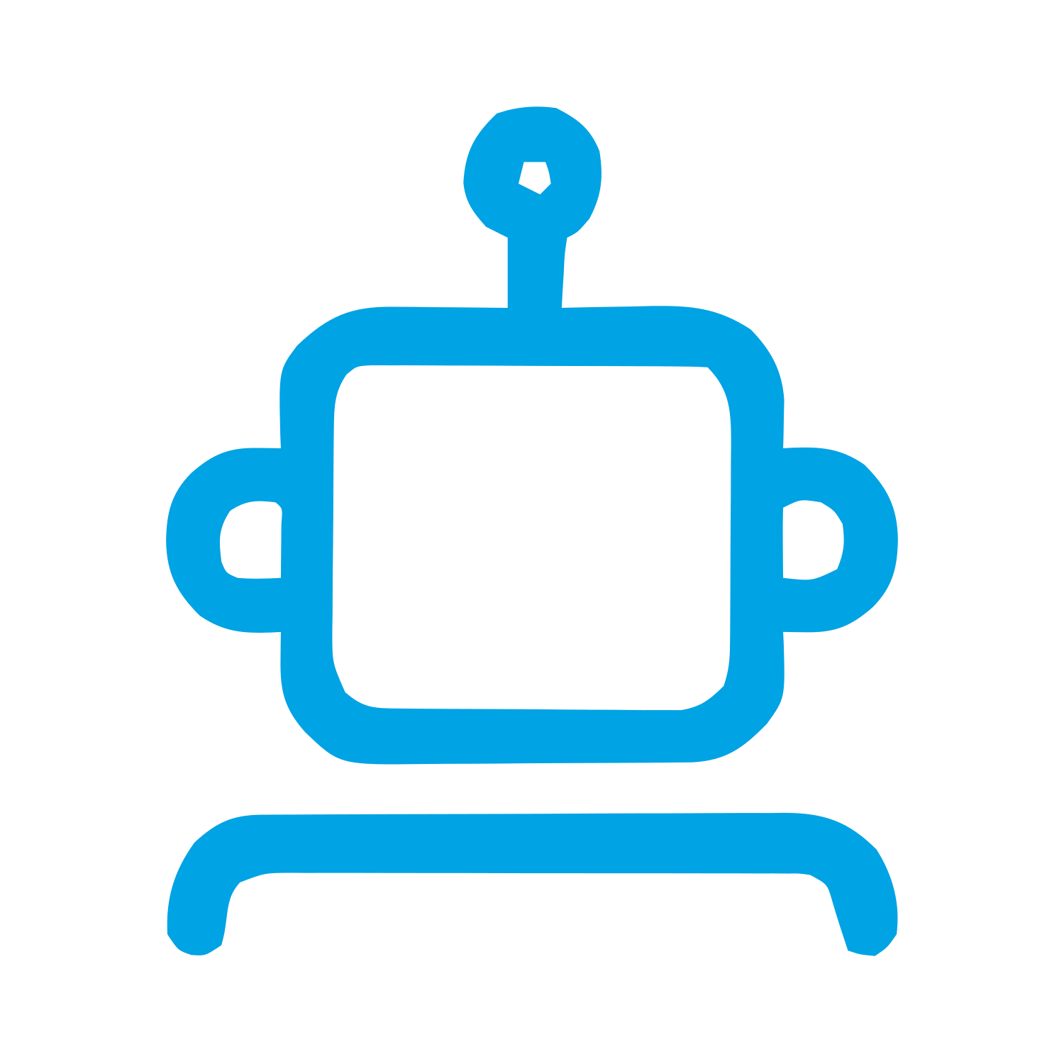 Monoline Robot Head Logo #00a3e4