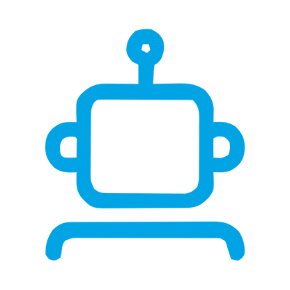 Monoline Robot Head Logo #00a3e4