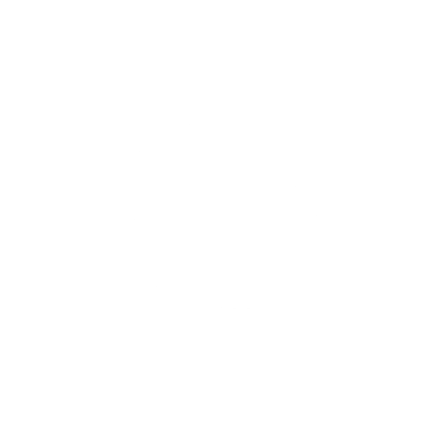 Monoline Robot Head Logo #ffffff
