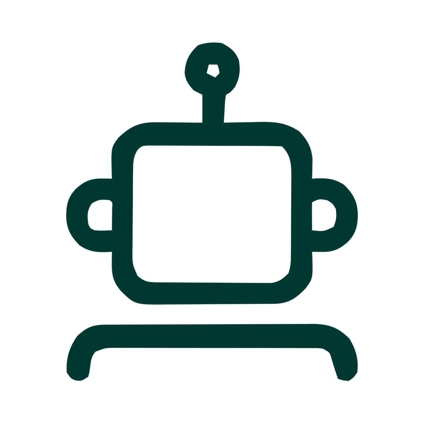Monoline Robot Head Logo #003932