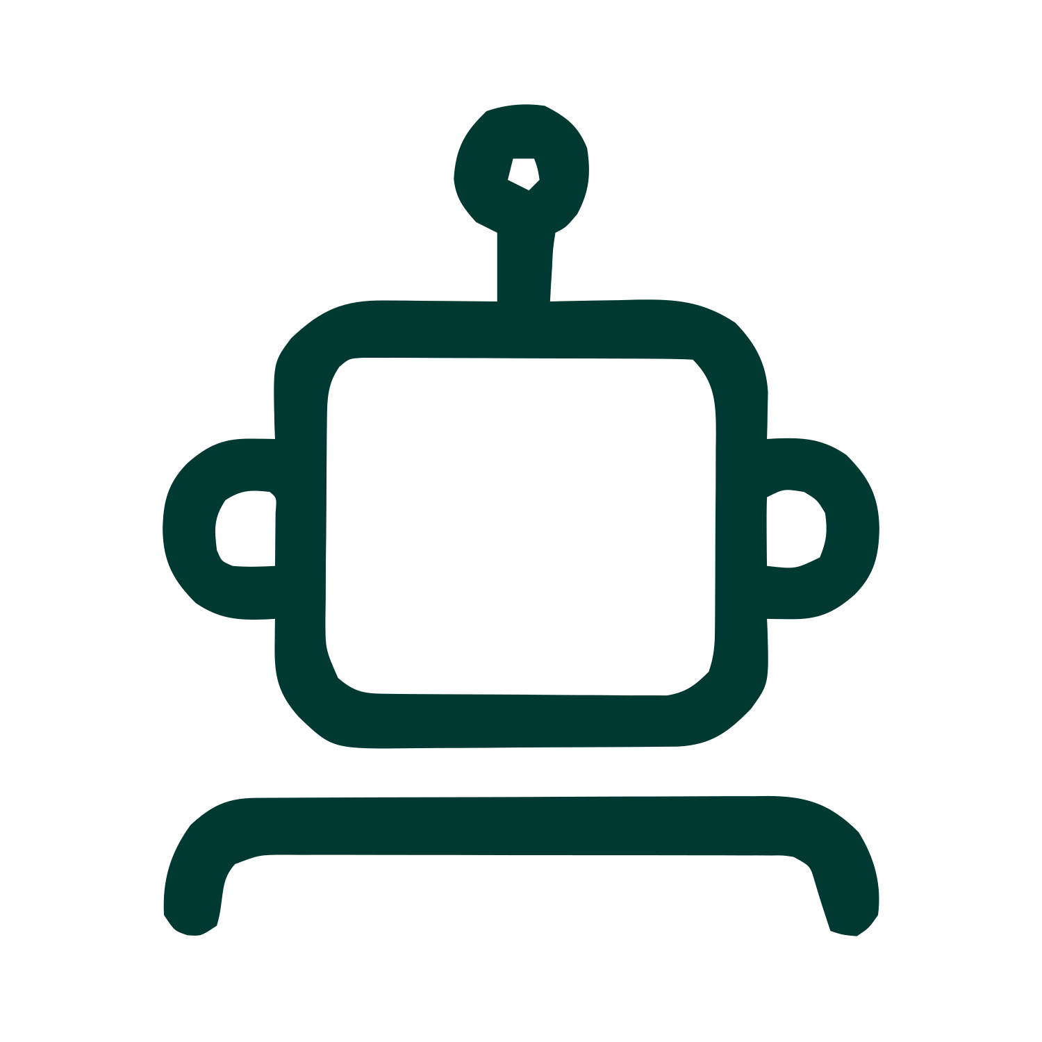 Monoline Robot Head Logo #003932
