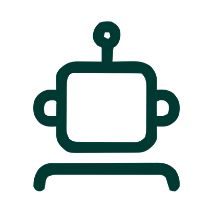 Monoline Robot Head Logo #003932