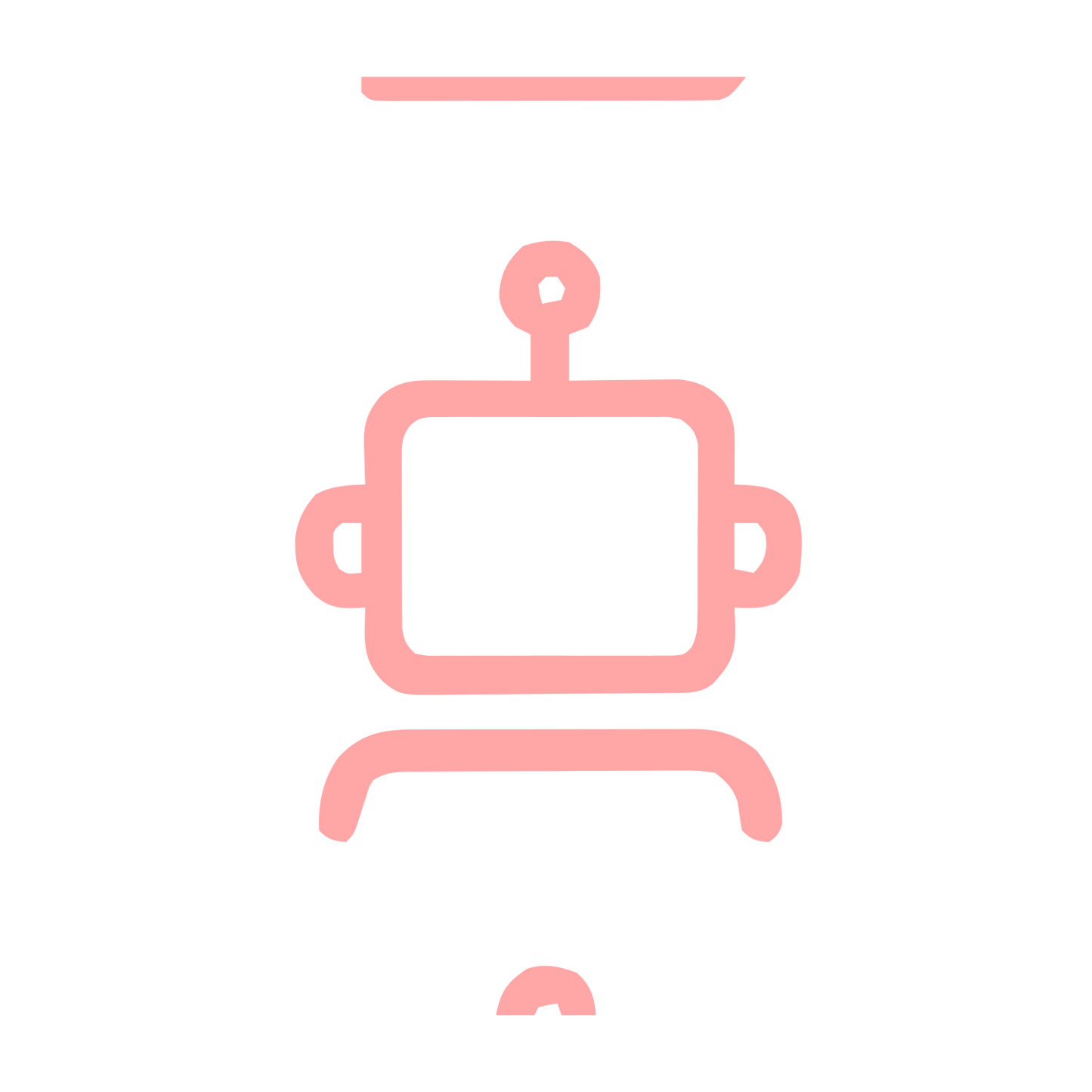 Monoline Robot Head Logo #ffa6a6