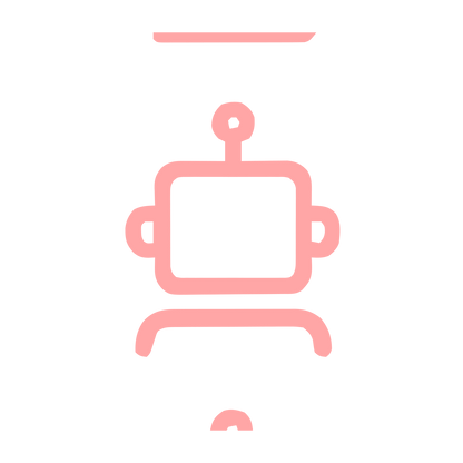 Monoline Robot Head Logo #ffa6a6