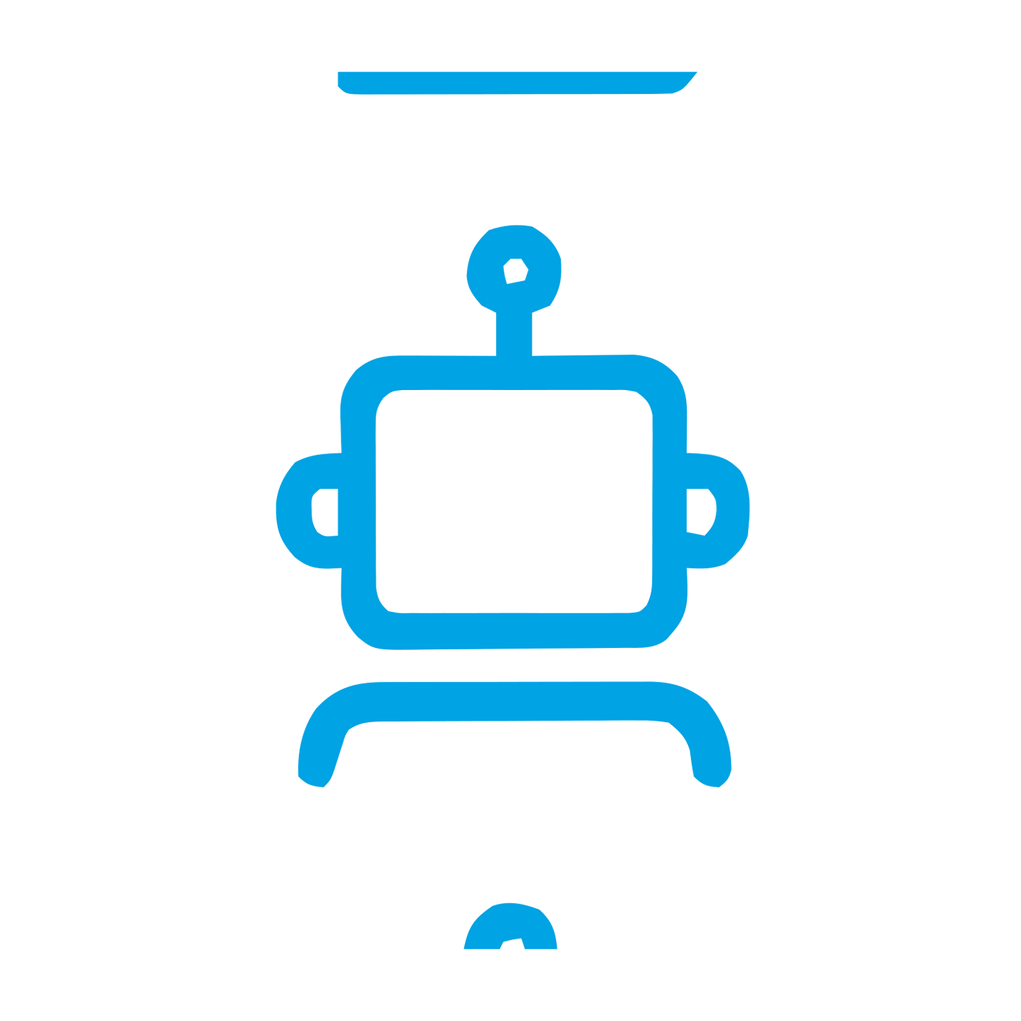 Monoline Robot Head Logo #00a3e4
