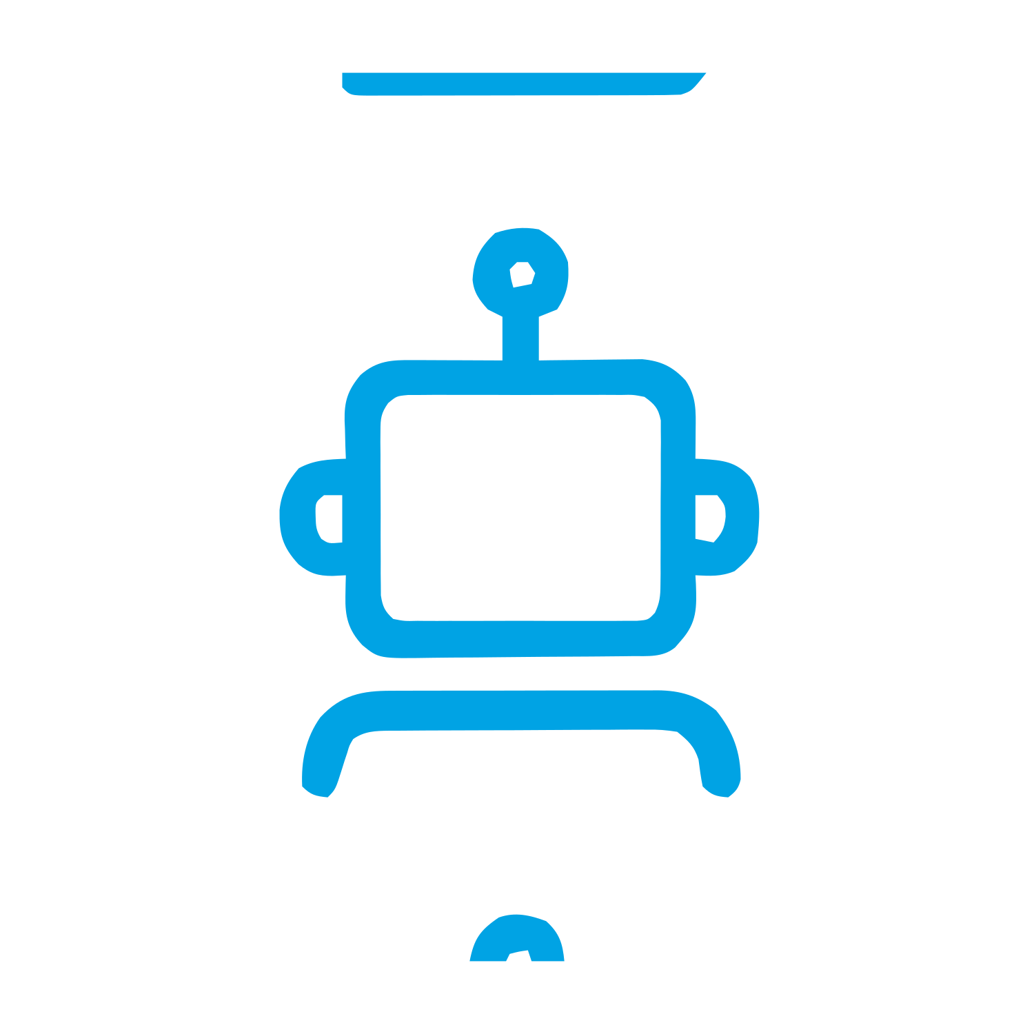 Monoline Robot Head Logo #00a3e4