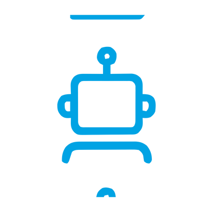 Monoline Robot Head Logo #00a3e4