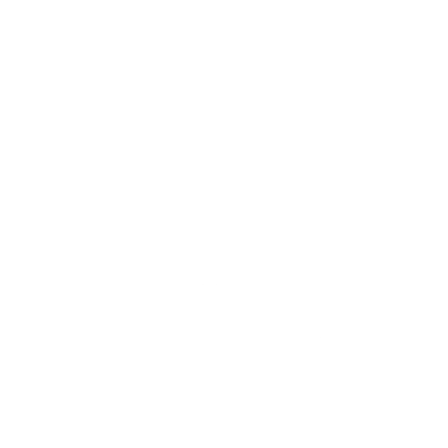 Monoline Robot Head Logo #ffffff