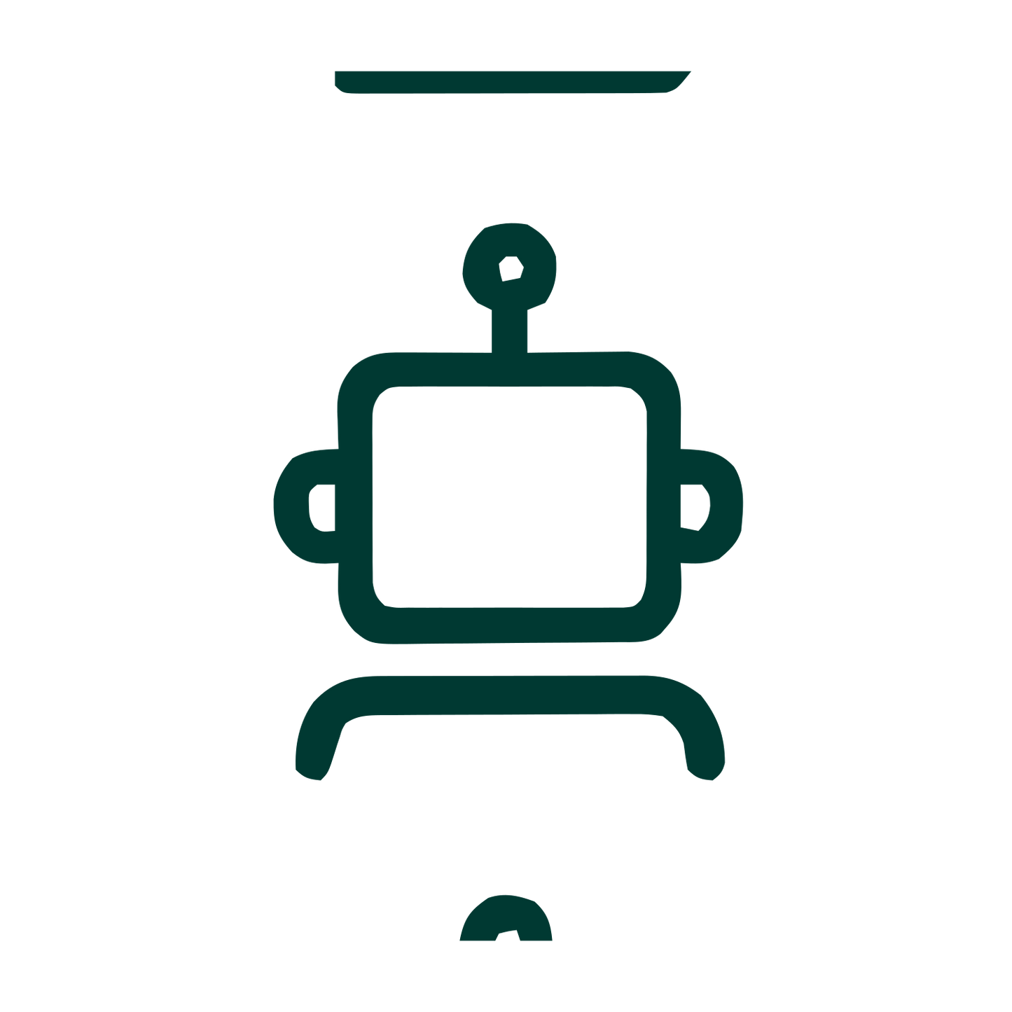 Monoline Robot Head Logo #003932
