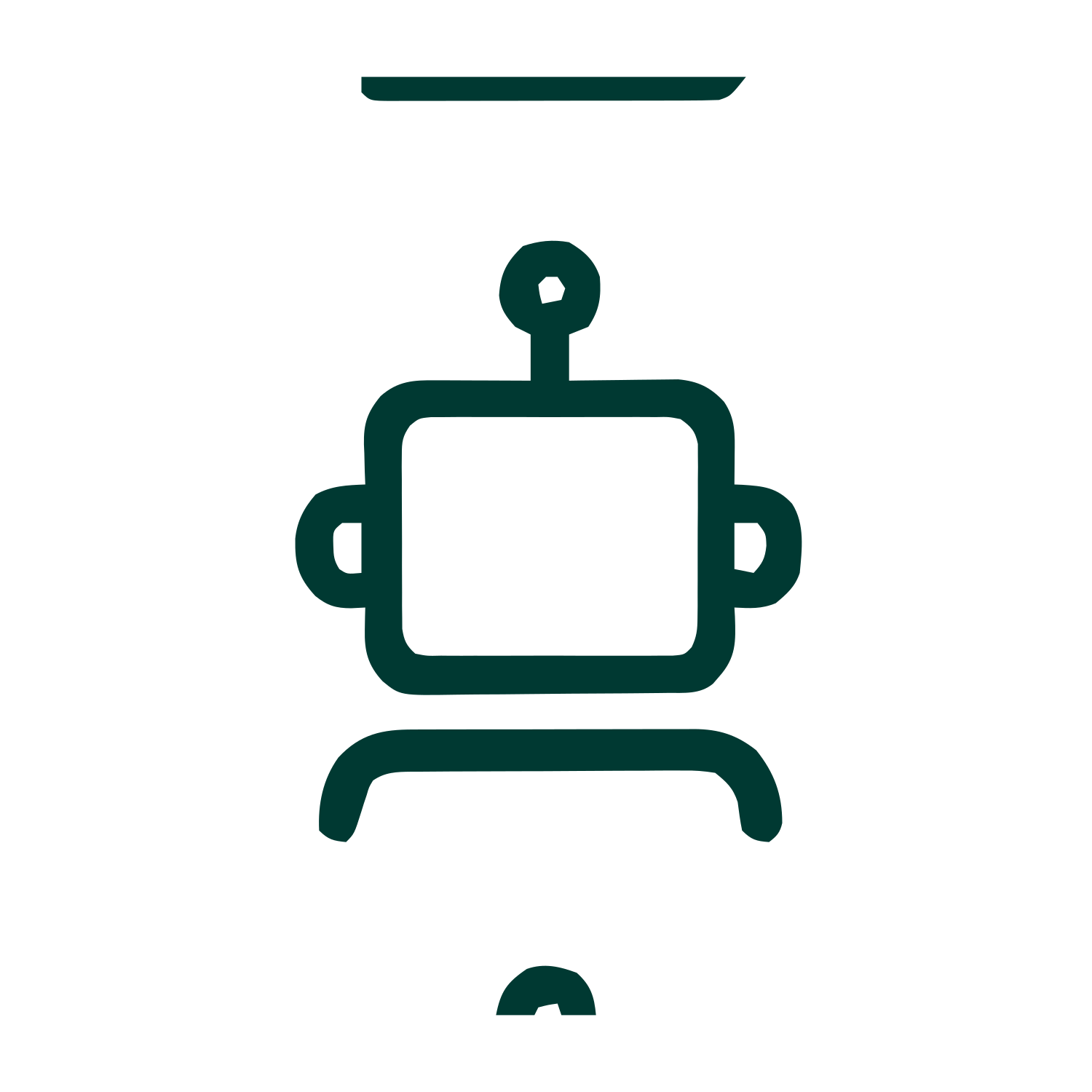 Monoline Robot Head Logo #003932